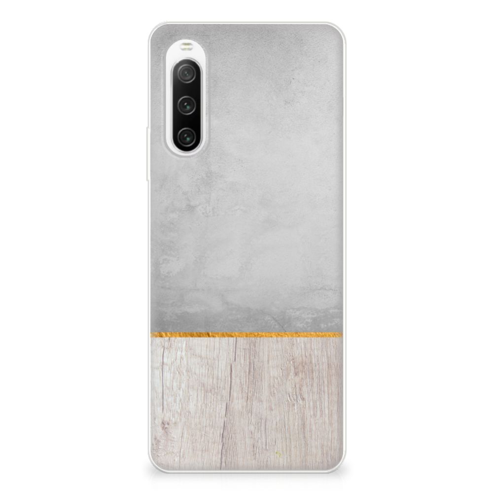 Sony Xperia 10 IV Bumper Hoesje Wood Concrete