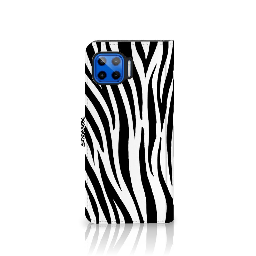 Motorola Moto G 5G Plus Telefoonhoesje met Pasjes Zebra