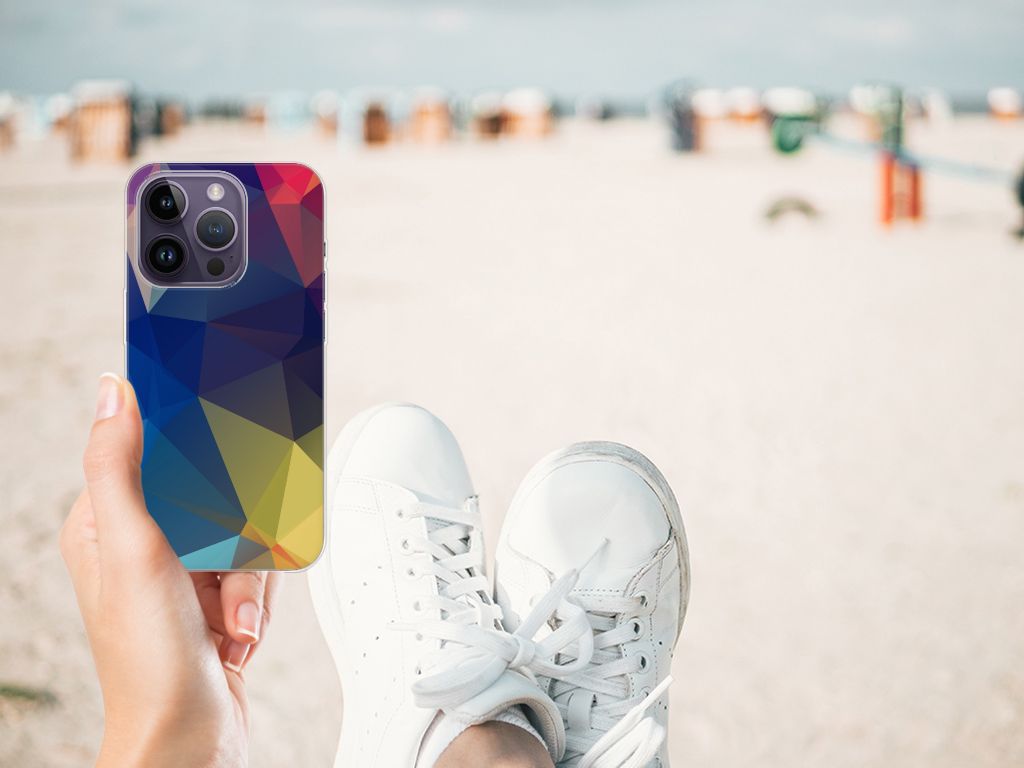 Apple iPhone 14 Pro TPU Hoesje Polygon Dark B2C Telecom