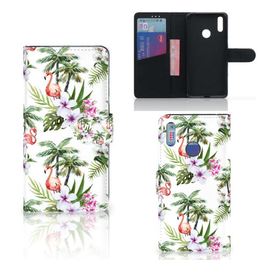 Huawei Y7 (2019) Telefoonhoesje met Pasjes Flamingo Palms