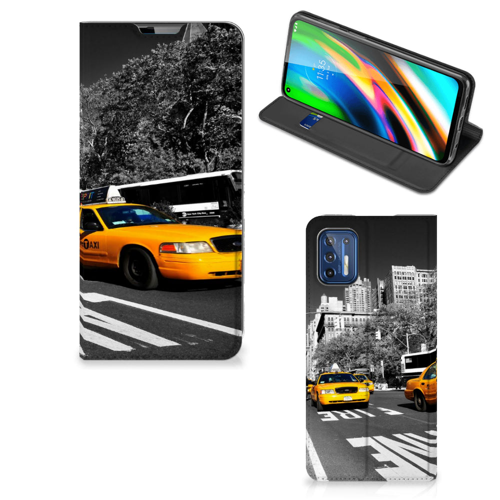 Motorola Moto G9 Plus Book Cover New York Taxi