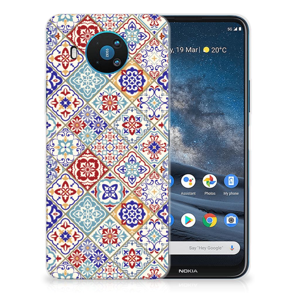 Nokia 8.3 TPU Siliconen Hoesje Tiles Color