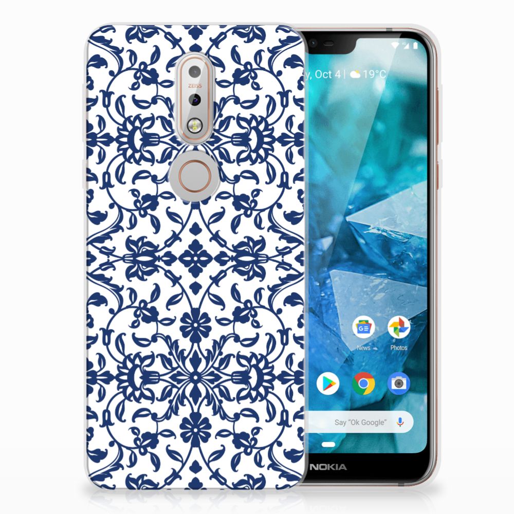 Nokia 7.1 TPU Case Flower Blue