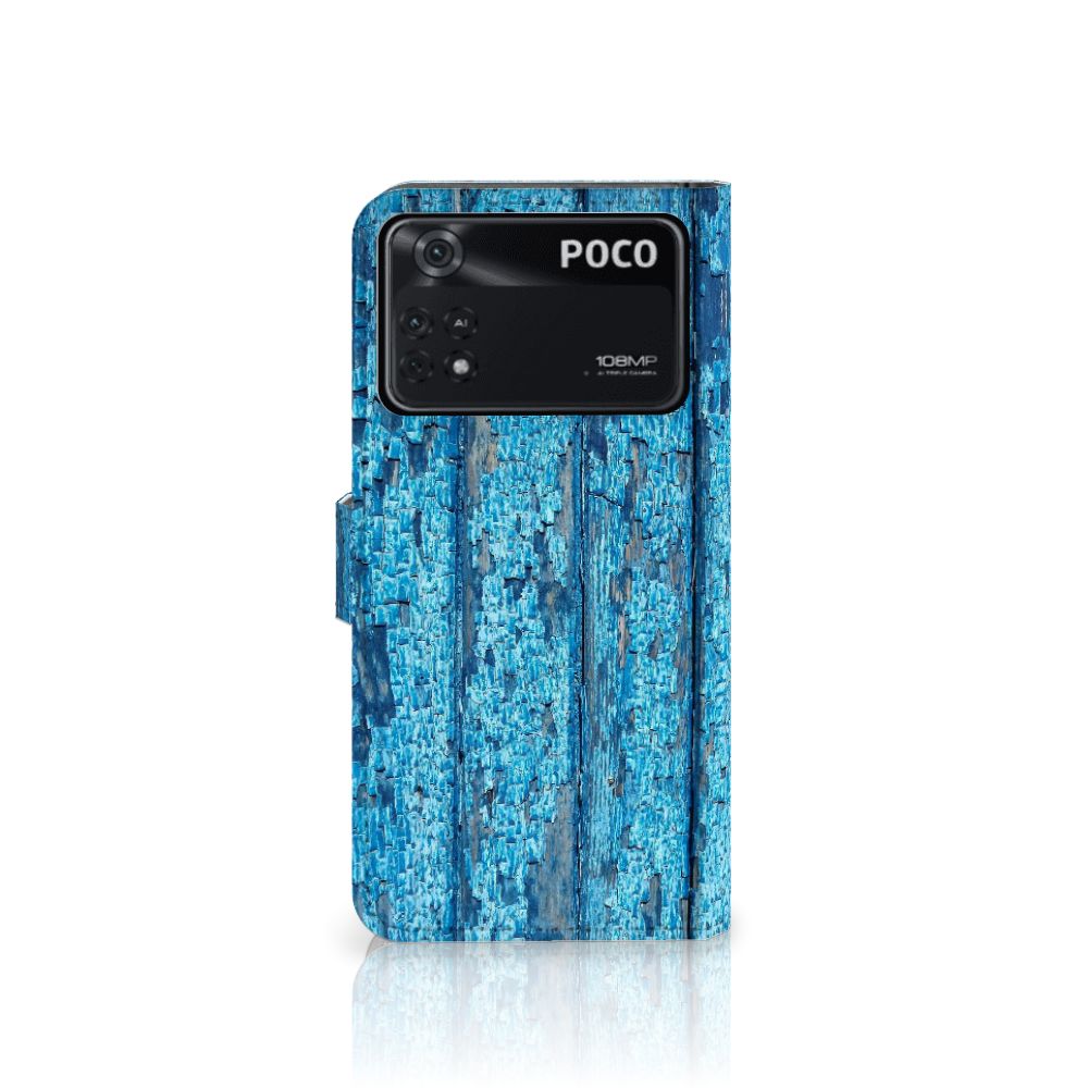 Xiaomi Poco X4 Pro 5G Book Style Case Wood Blue