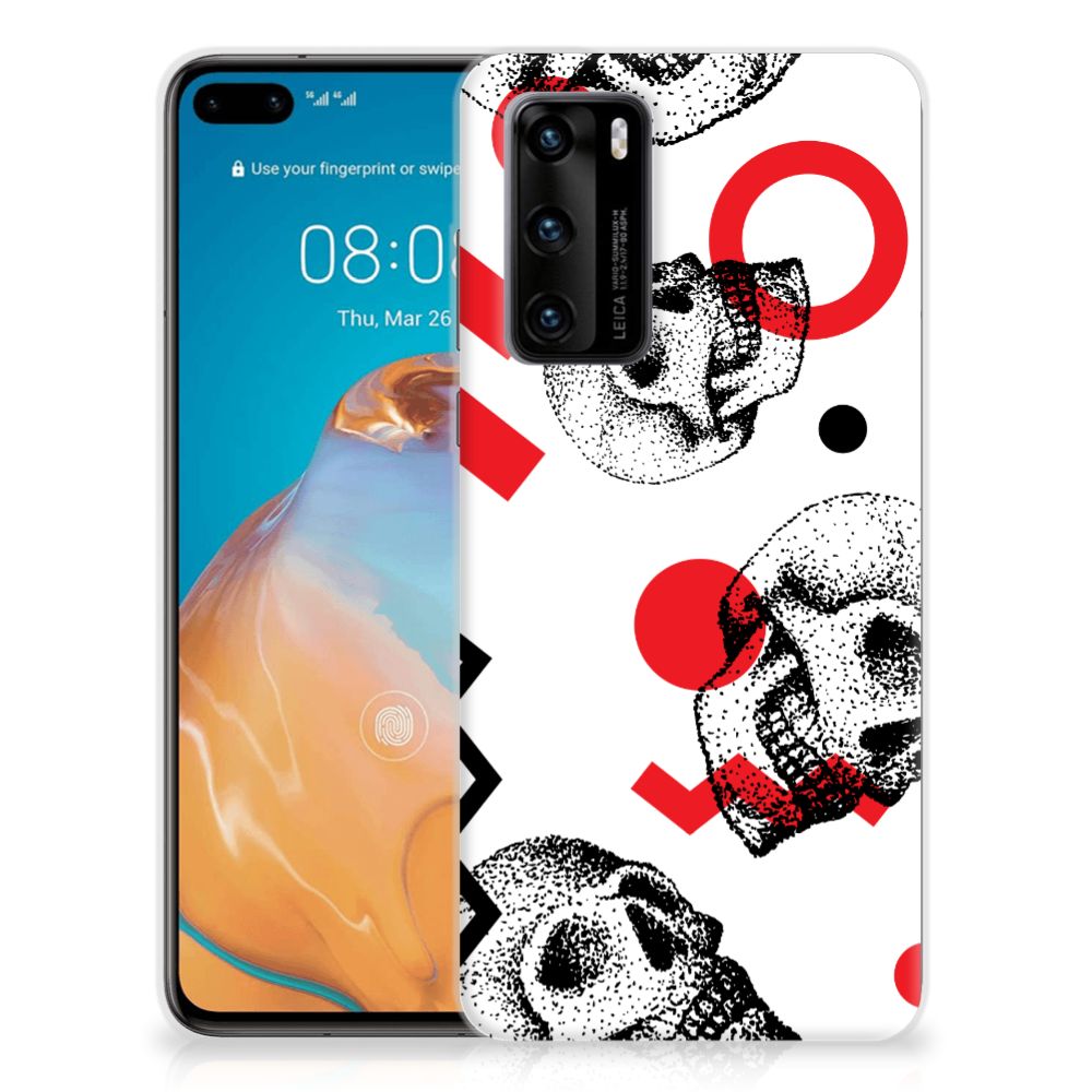 Silicone Back Case Huawei P40 Skull Red B2C Telecom