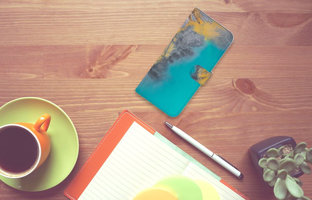 Motorola Moto G60s Bookcase Marble Blue Gold