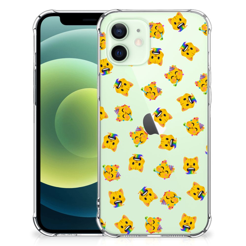 Doorzichtige Silicone Hoesje voor iPhone 12 Mini Katten Emojis B2C Telecom