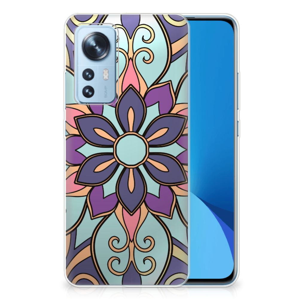 Xiaomi 12 | 12X TPU Case Purple Flower