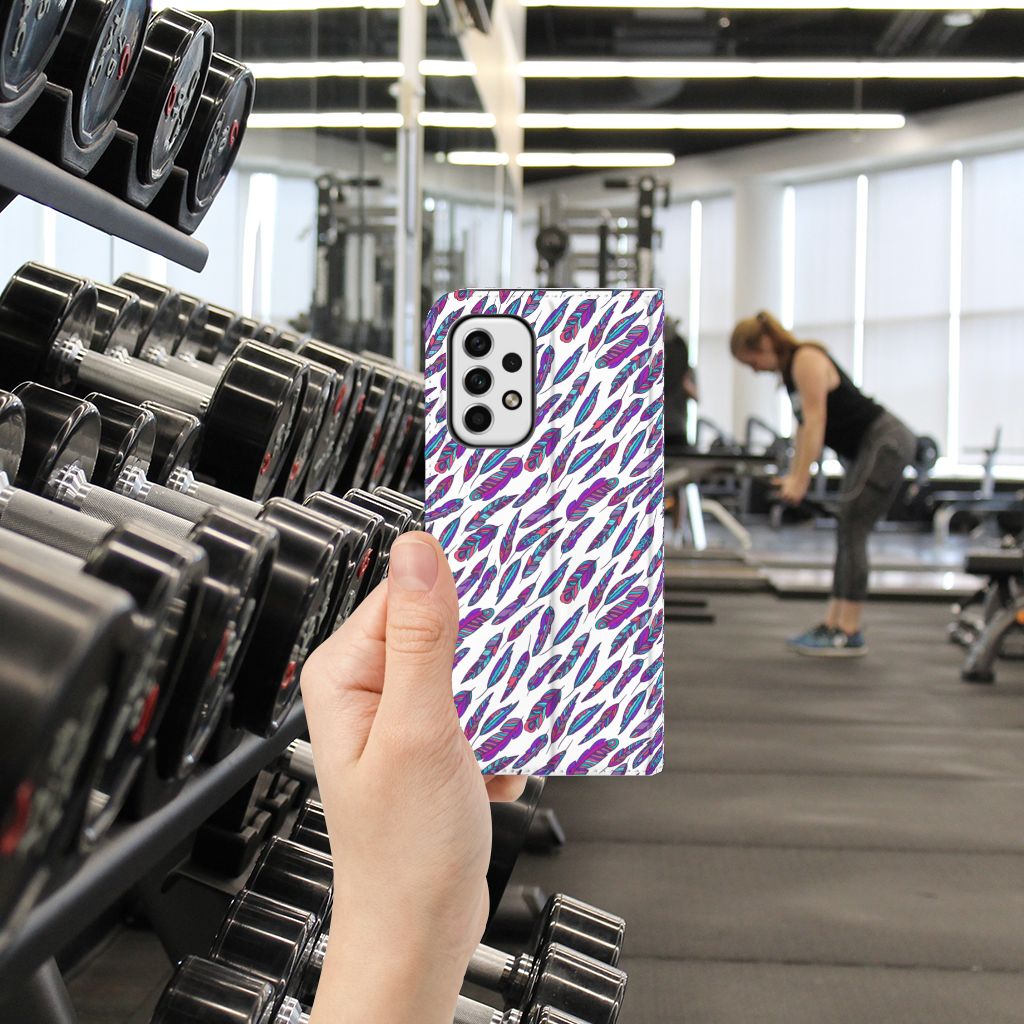 Samsung Galaxy A23 Hoesje met Magneet Feathers Color - B2C Telecom