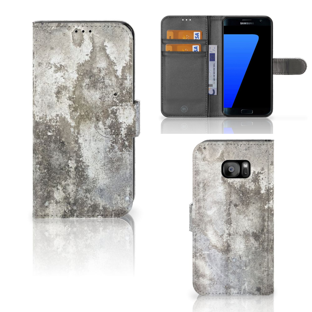 Samsung Galaxy S7 Edge Bookcase Beton Print