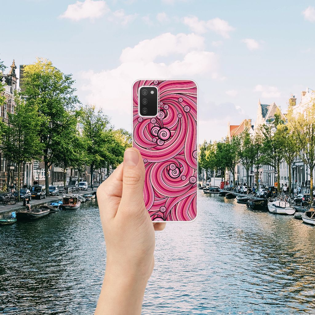 Samsung Galaxy A03S Hoesje maken Swirl Pink B2C Telecom