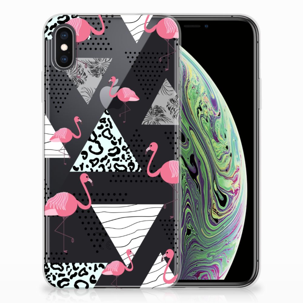 Apple iPhone Xs Max TPU Hoesje Flamingo Triangle