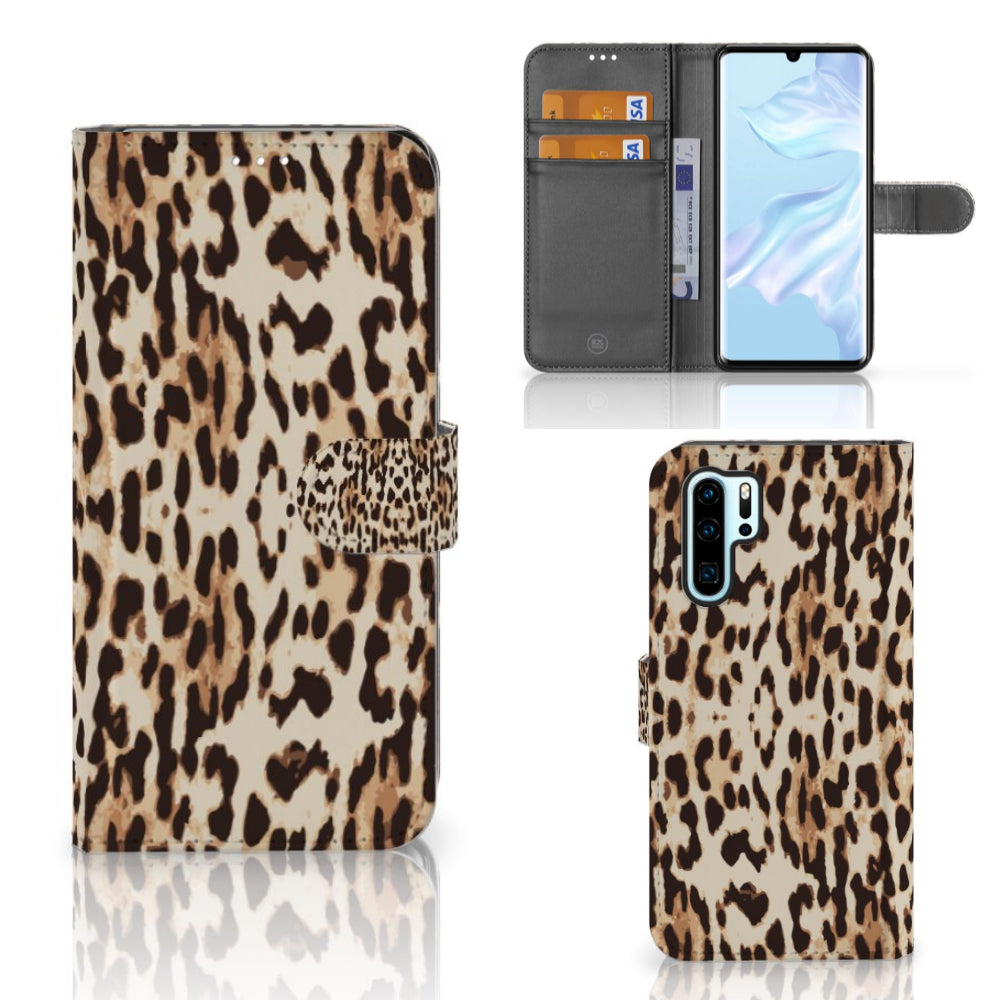 Huawei P30 Pro Telefoonhoesje met Pasjes Leopard