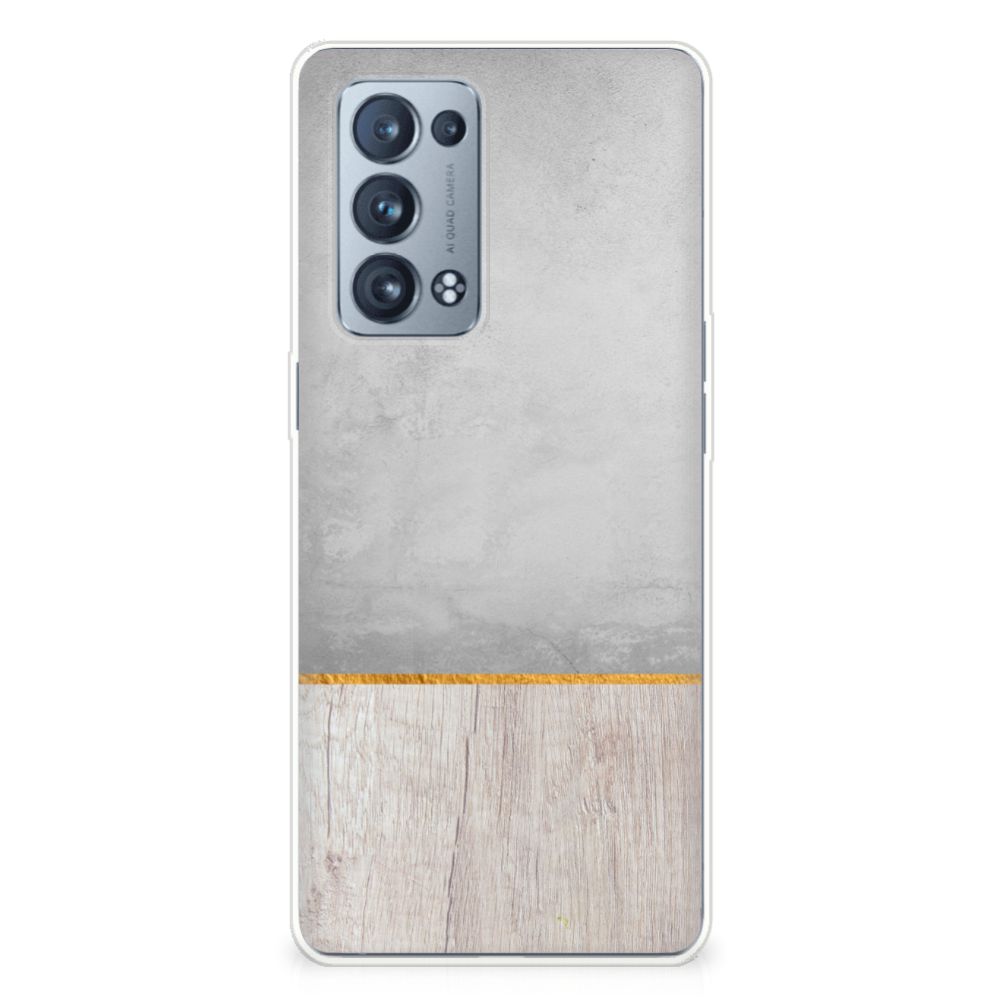 OPPO Reno 6 Pro Plus 5G Bumper Hoesje Wood Concrete B2C Telecom