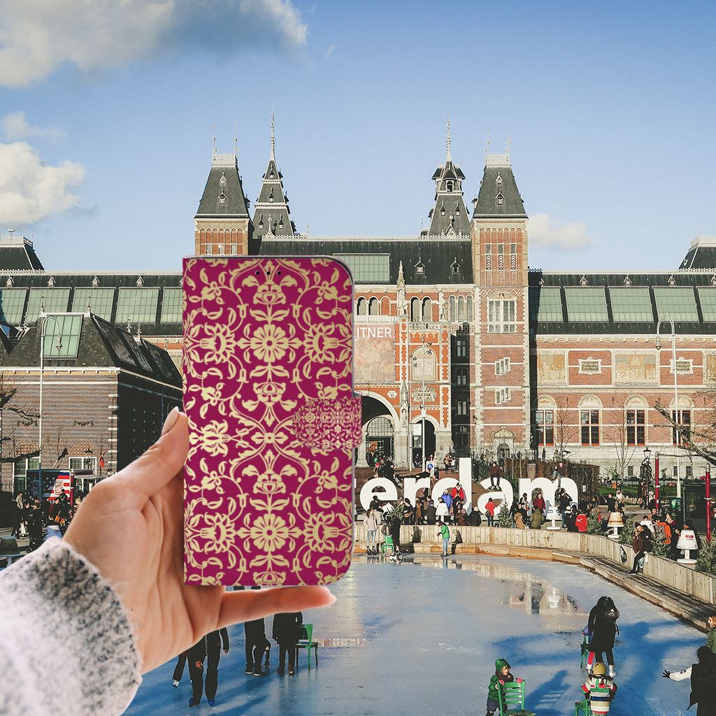 Wallet Case iPhone 13 Pro Max Barok Pink