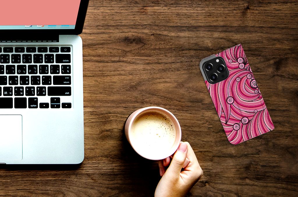 iPhone 13 Pro Bookcase Swirl Pink - B2C Telecom