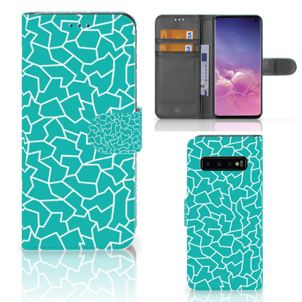 Samsung Galaxy S10 Hoesje Cracks Blue