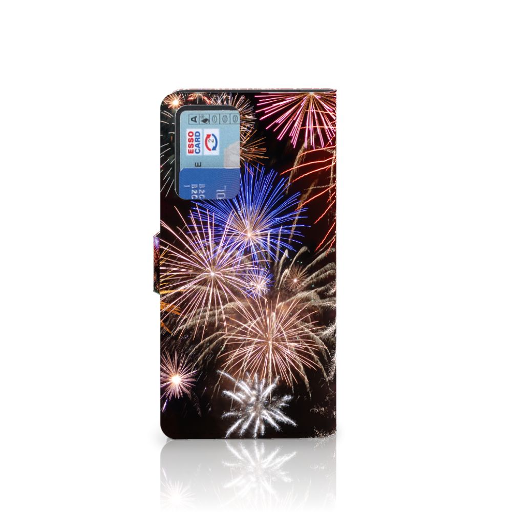 Xiaomi Redmi Note 10 Pro Wallet Case met Pasjes Vuurwerk
