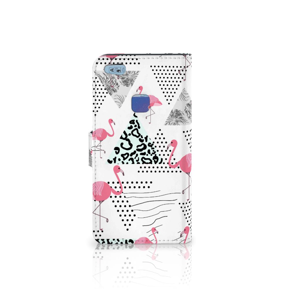 Huawei P10 Lite Telefoonhoesje met Pasjes Flamingo Triangle