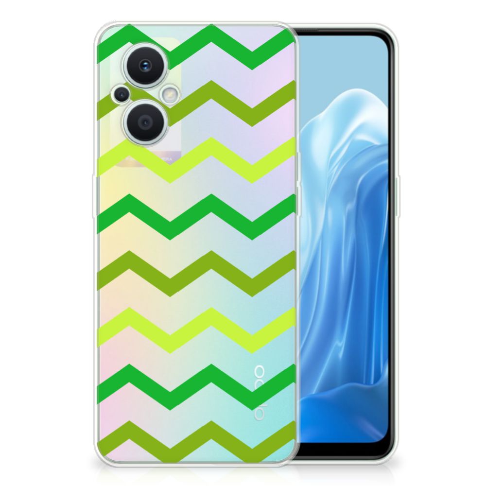 OPPO Reno8 Lite TPU bumper Zigzag Groen B2C Telecom