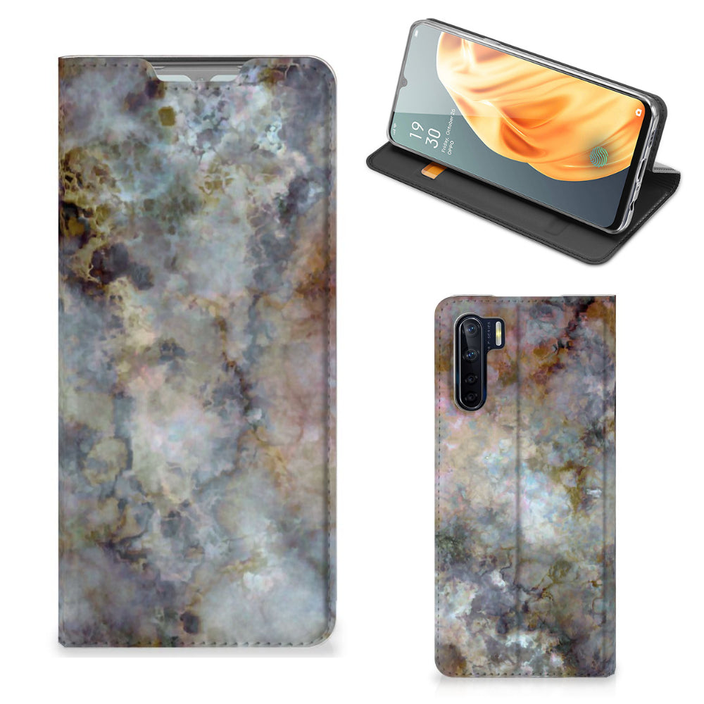 OPPO Reno3 | A91 Standcase Marmer Grijs