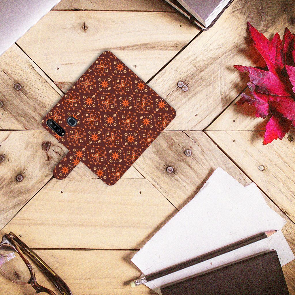 Samsung Galaxy A20s Telefoon Hoesje Batik Brown