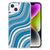 iPhone 14 Doorzichtige Silicone Hoesje Waves Blue B2C Telecom