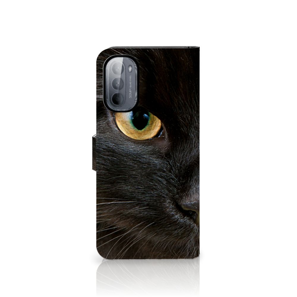 Motorola Moto G31 | G41 Telefoonhoesje met Pasjes Zwarte Kat