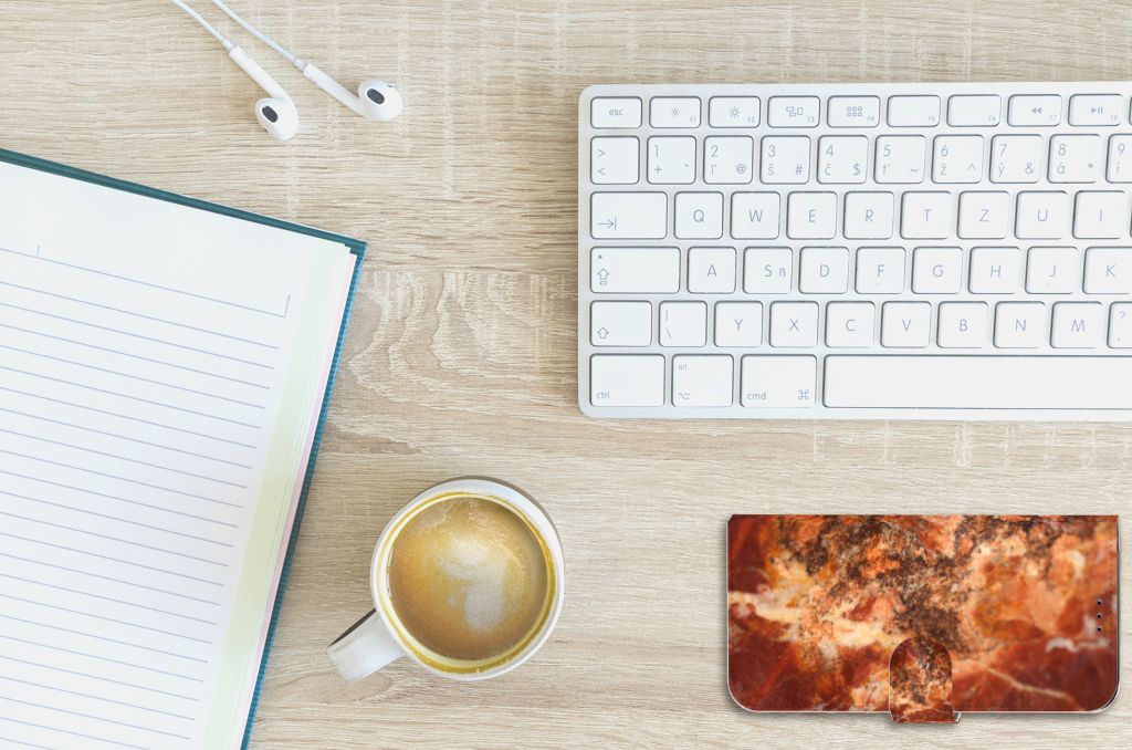 Apple iPhone 11 Pro Max Bookcase Marmer Bruin