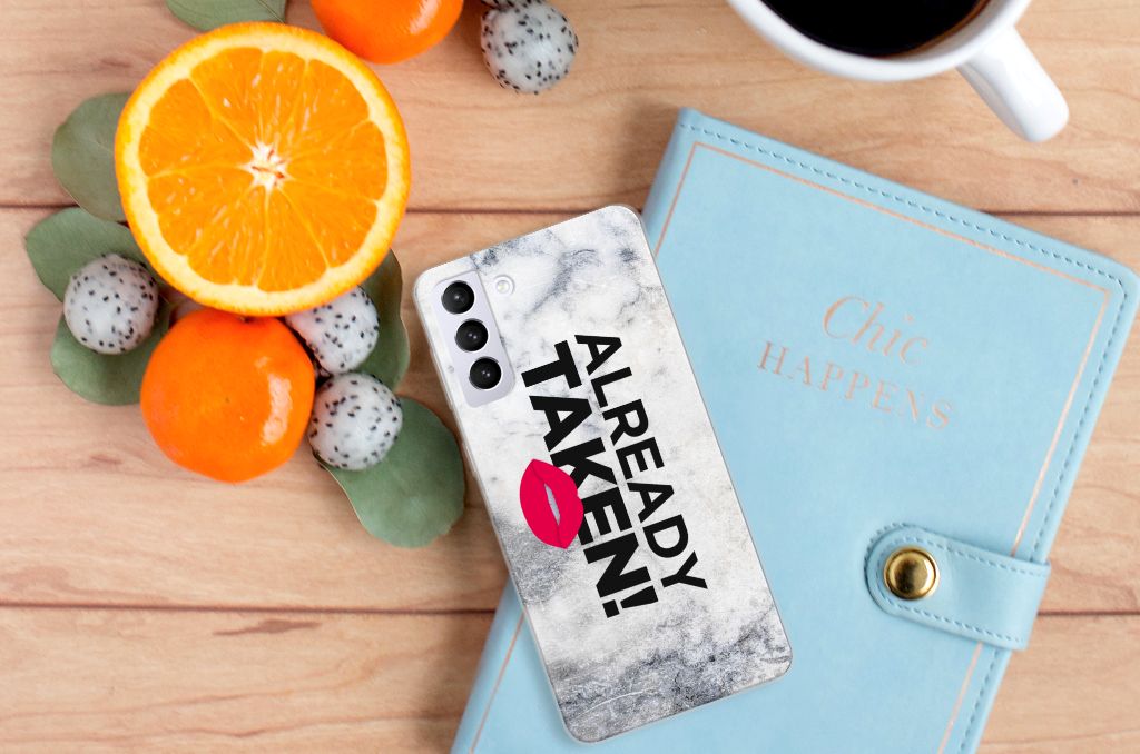 Samsung Galaxy S21 Plus Siliconen hoesje met naam Already Taken White B2C Telecom