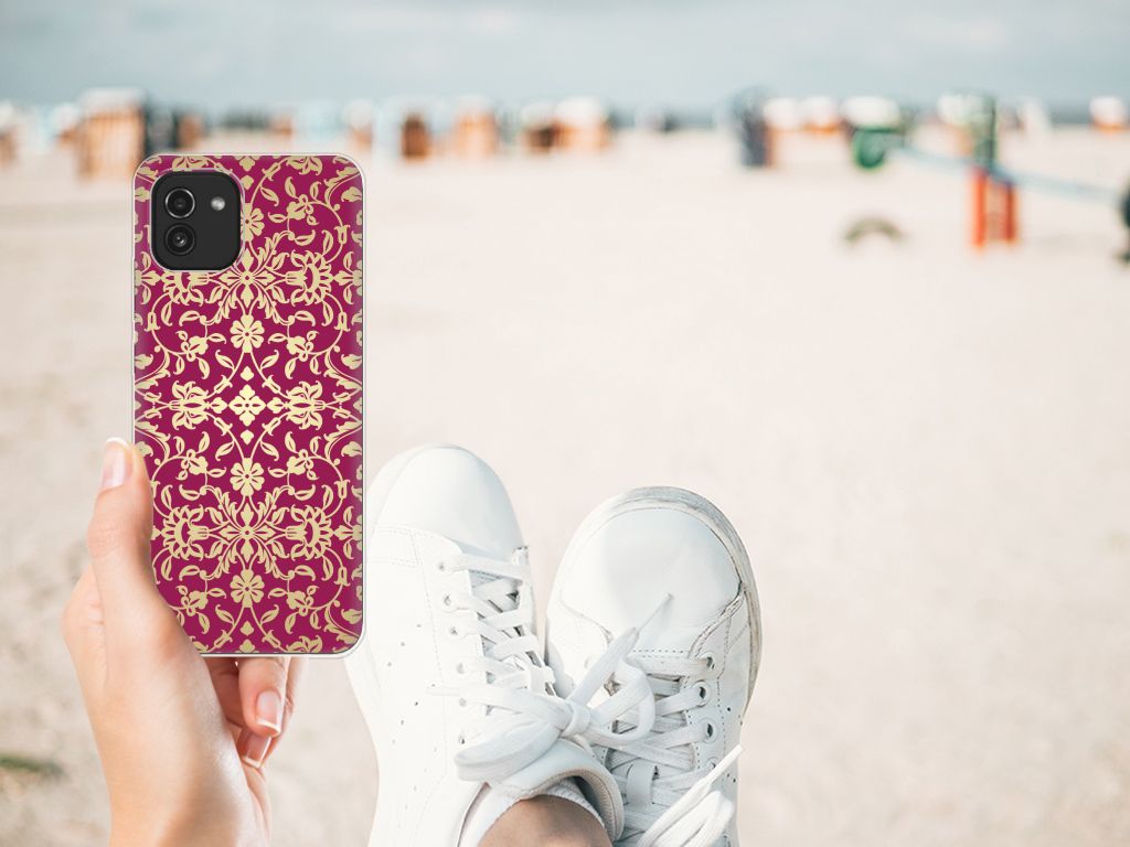 Siliconen Hoesje Samsung Galaxy A03 Barok Pink B2C Telecom