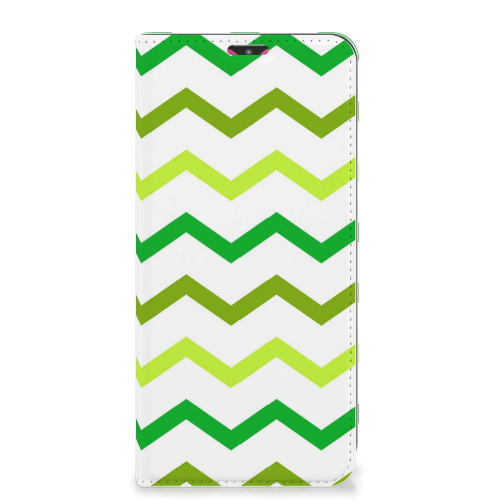 Samsung Galaxy M20 Hoesje met Magneet Zigzag Groen