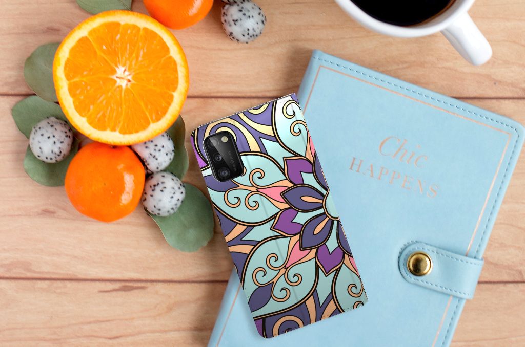 Samsung Galaxy A41 Smart Cover Purple Flower - B2C Telecom