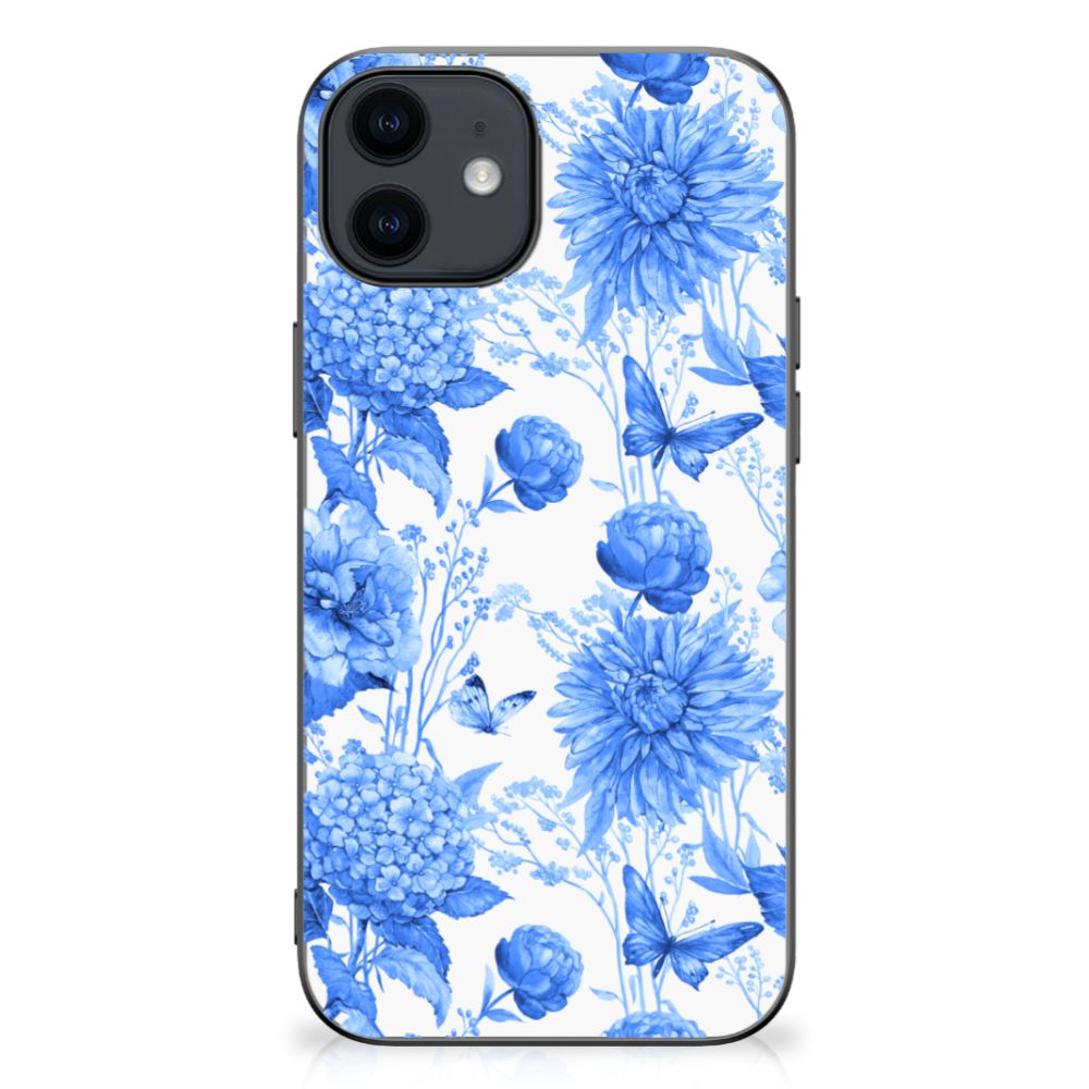 Skin Case voor iPhone 12 Pro | 12 (6.1") Flowers Blue