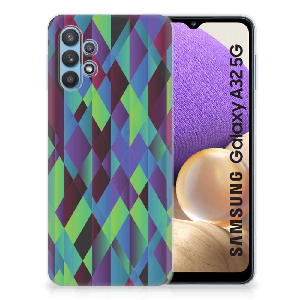 Samsung Galaxy A32 5G TPU Hoesje Abstract Green Blue B2C Telecom