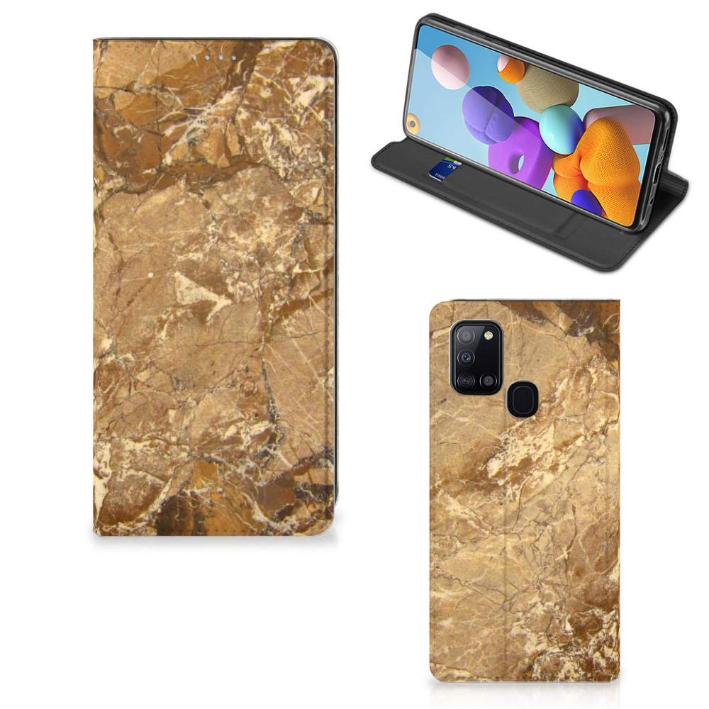 Samsung Galaxy A21s Standcase Marmer Creme - B2C Telecom