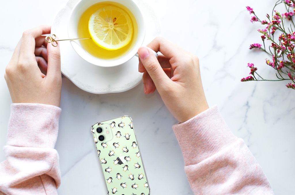 Doorzichtige Silicone Hoesje voor iPhone 12 Mini Pinguïn B2C Telecom