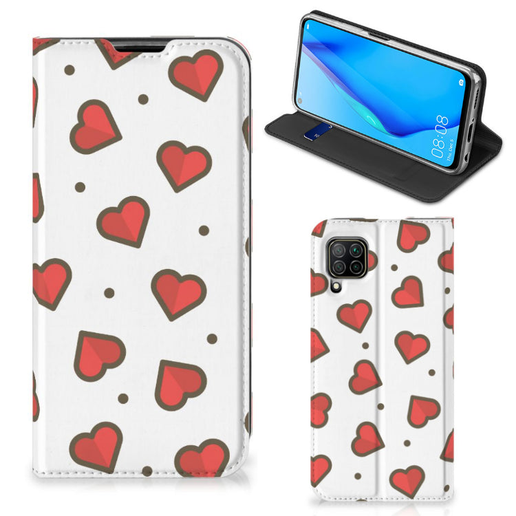 Huawei P40 Lite Hoesje met Magneet Hearts