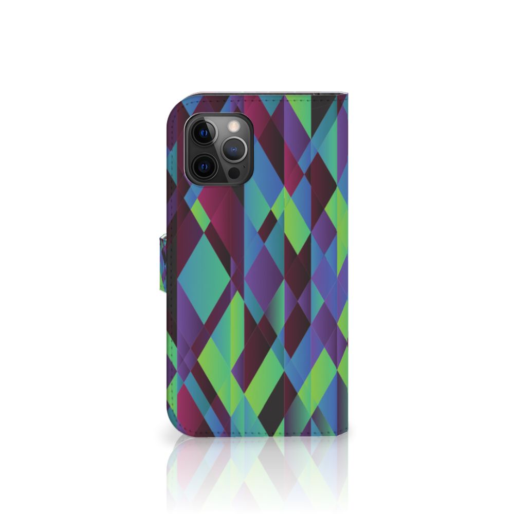 Apple iPhone 12 Pro Max Book Case Abstract Green Blue