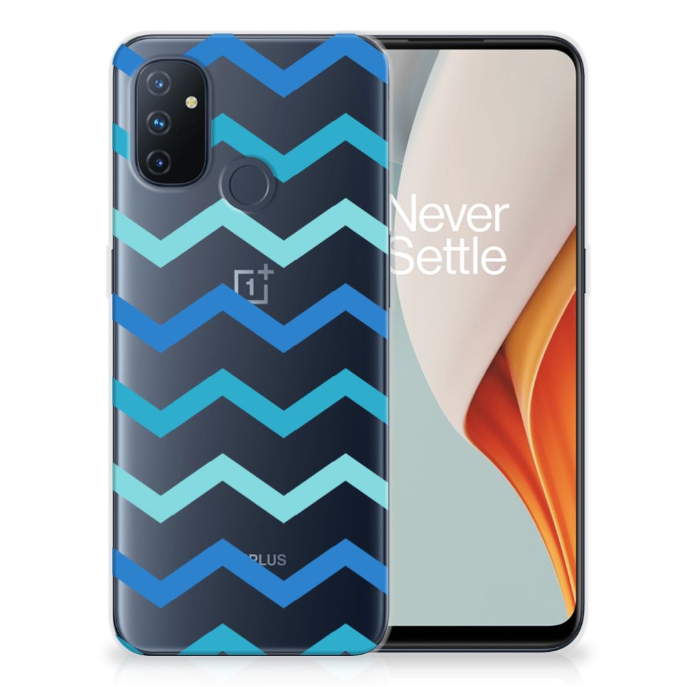 OnePlus Nord N100 TPU bumper Zigzag Blauw