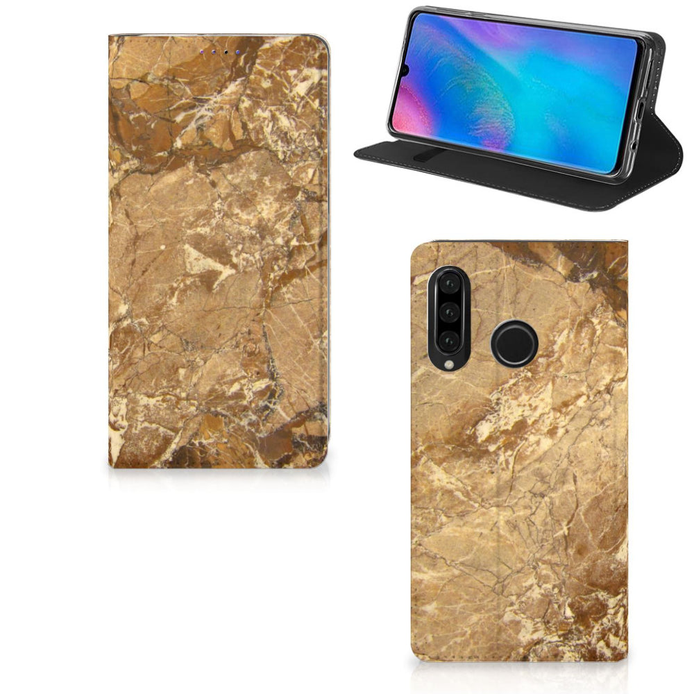 Huawei P30 Lite New Edition Standcase Marmer Creme