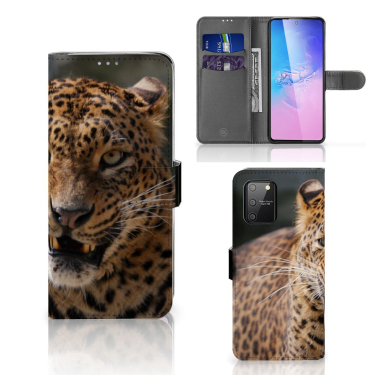 Samsung S10 Lite Telefoonhoesje met Pasjes Luipaard