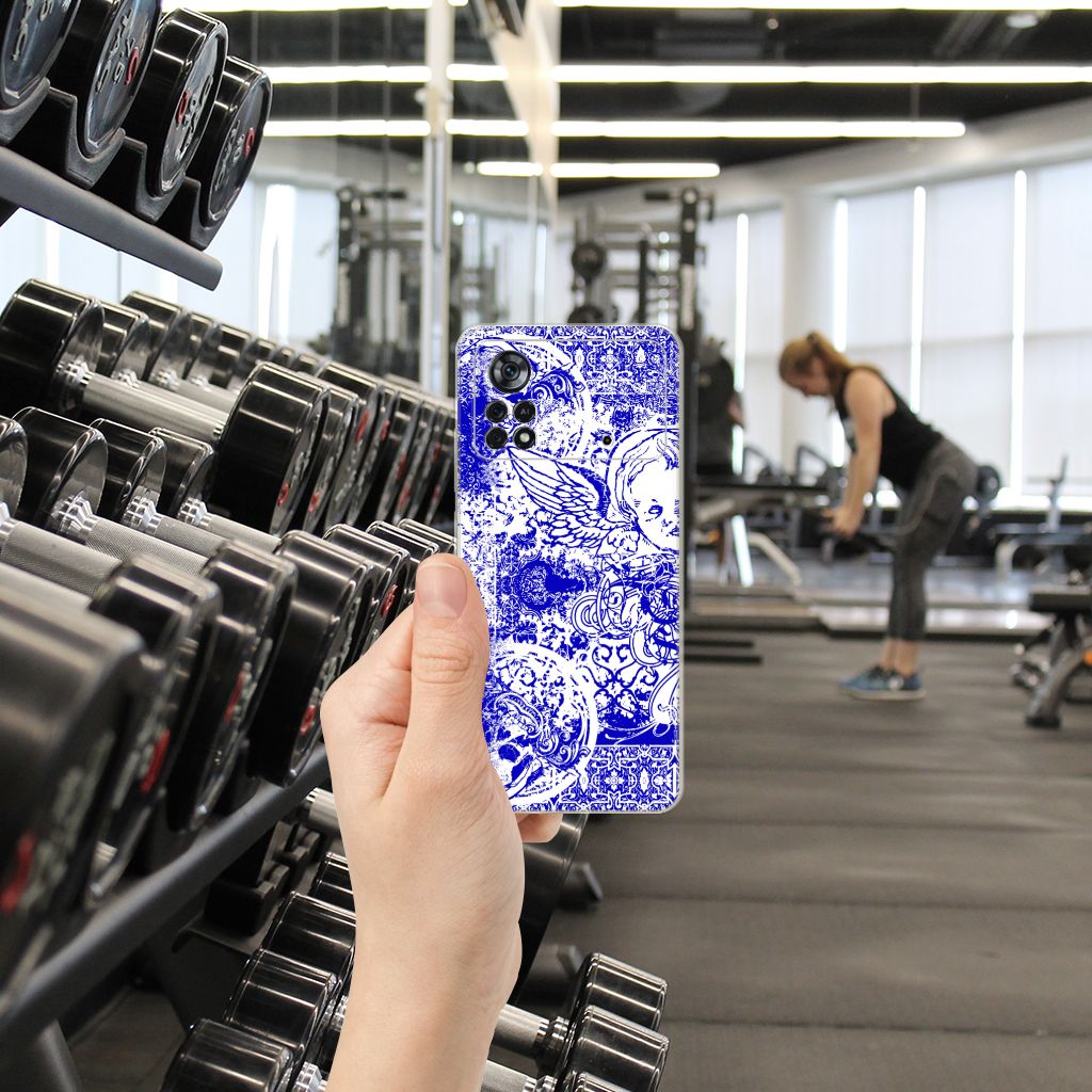 Silicone Back Case Xiaomi Poco X4 Pro 5G Angel Skull Blauw B2C Telecom