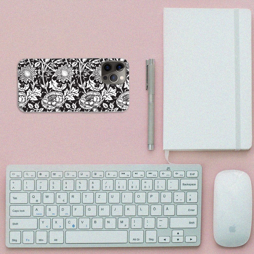 iPhone 12 Pro Max TPU Case Black Flowers B2C Telecom