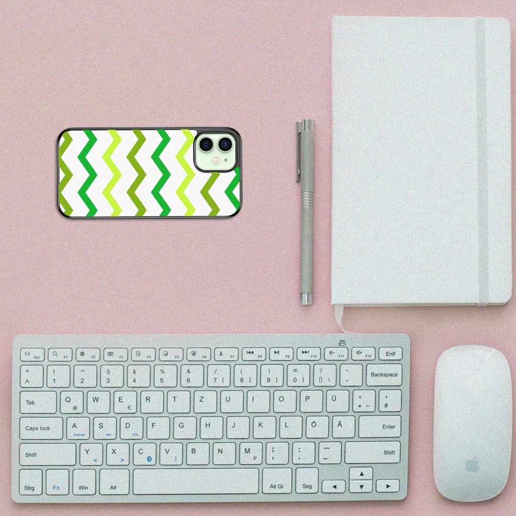 iPhone 12 Mini Bumper Case Zigzag Groen B2C Telecom