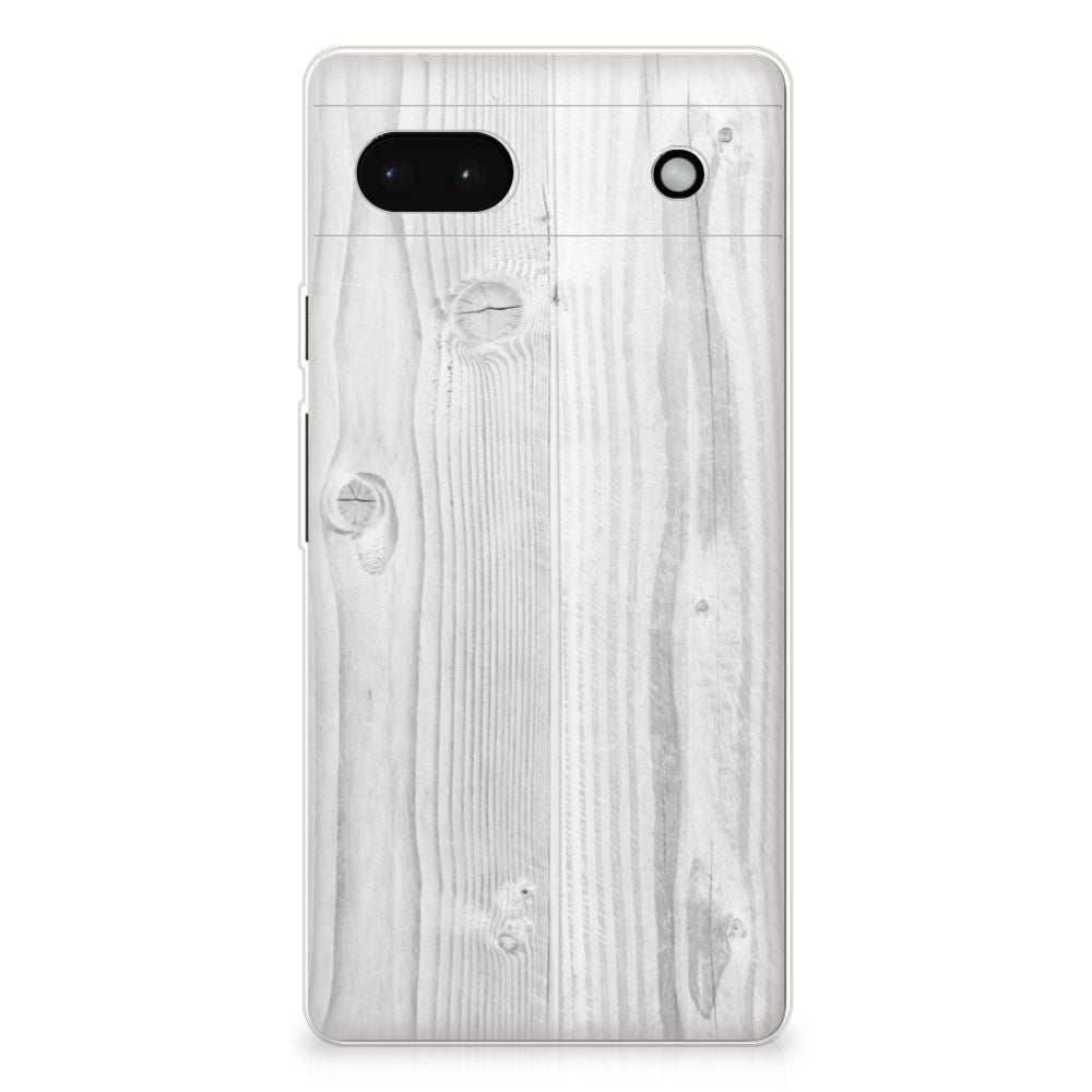 Google Pixel 6A Bumper Hoesje White Wood