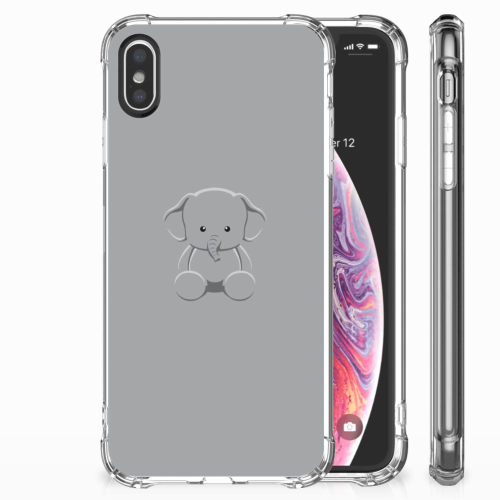 Apple iPhone X | Xs Stevig Bumper Hoesje Grijs Baby Olifant