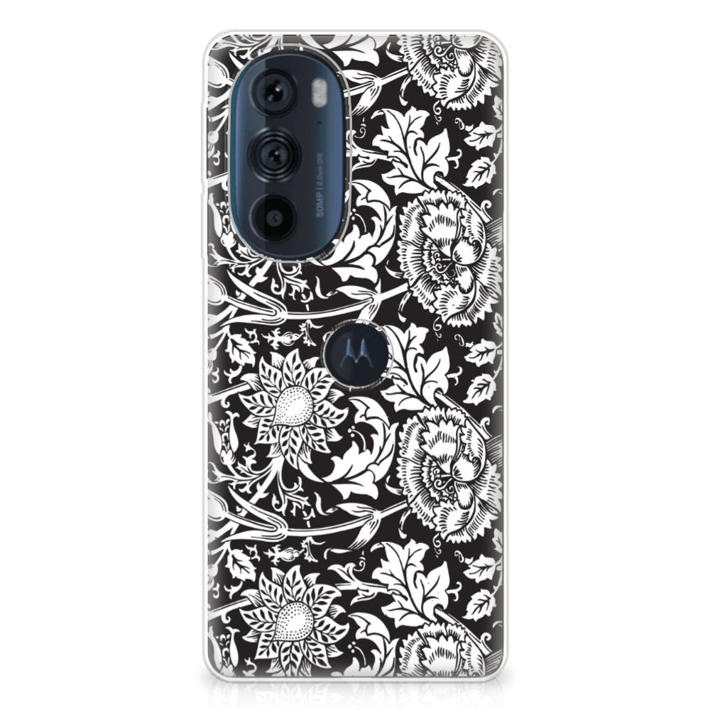 Motorola Edge 30 Pro TPU Case Black Flowers