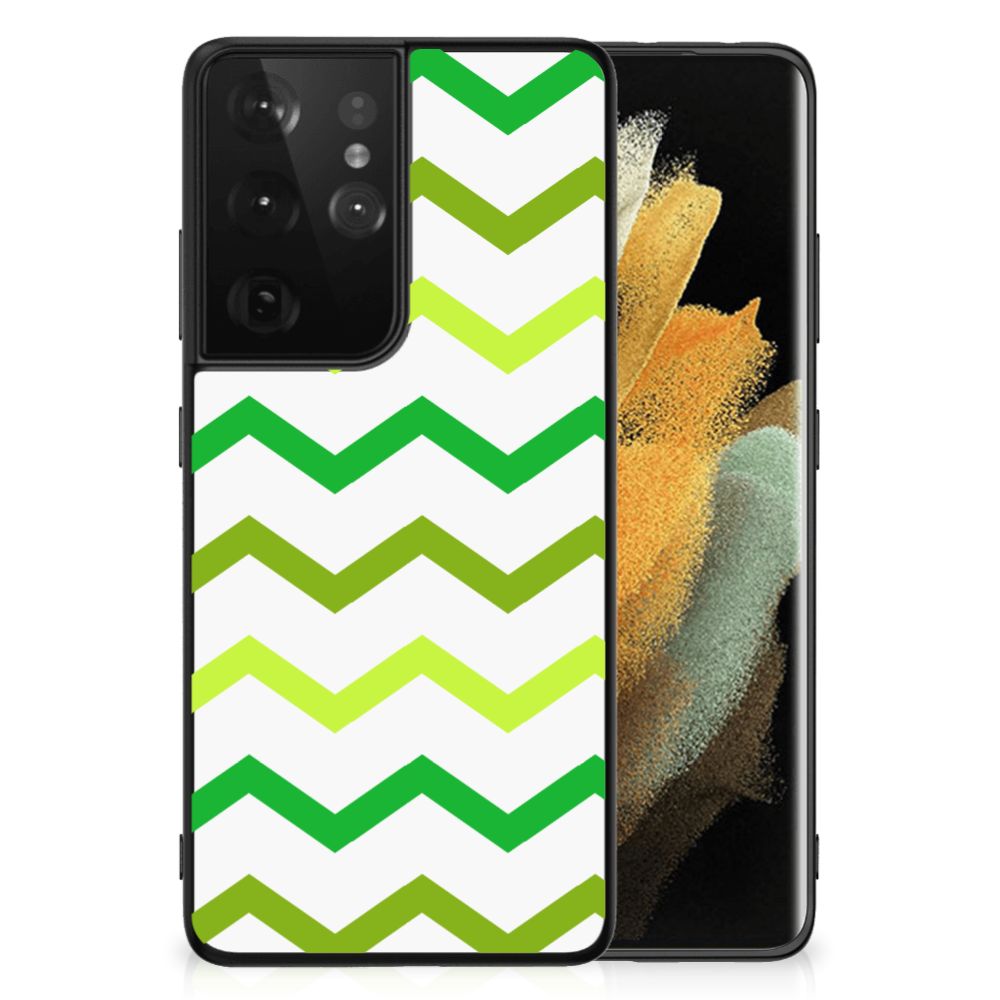 Samsung Galaxy S21 Ultra Back Case Zigzag Groen B2C Telecom