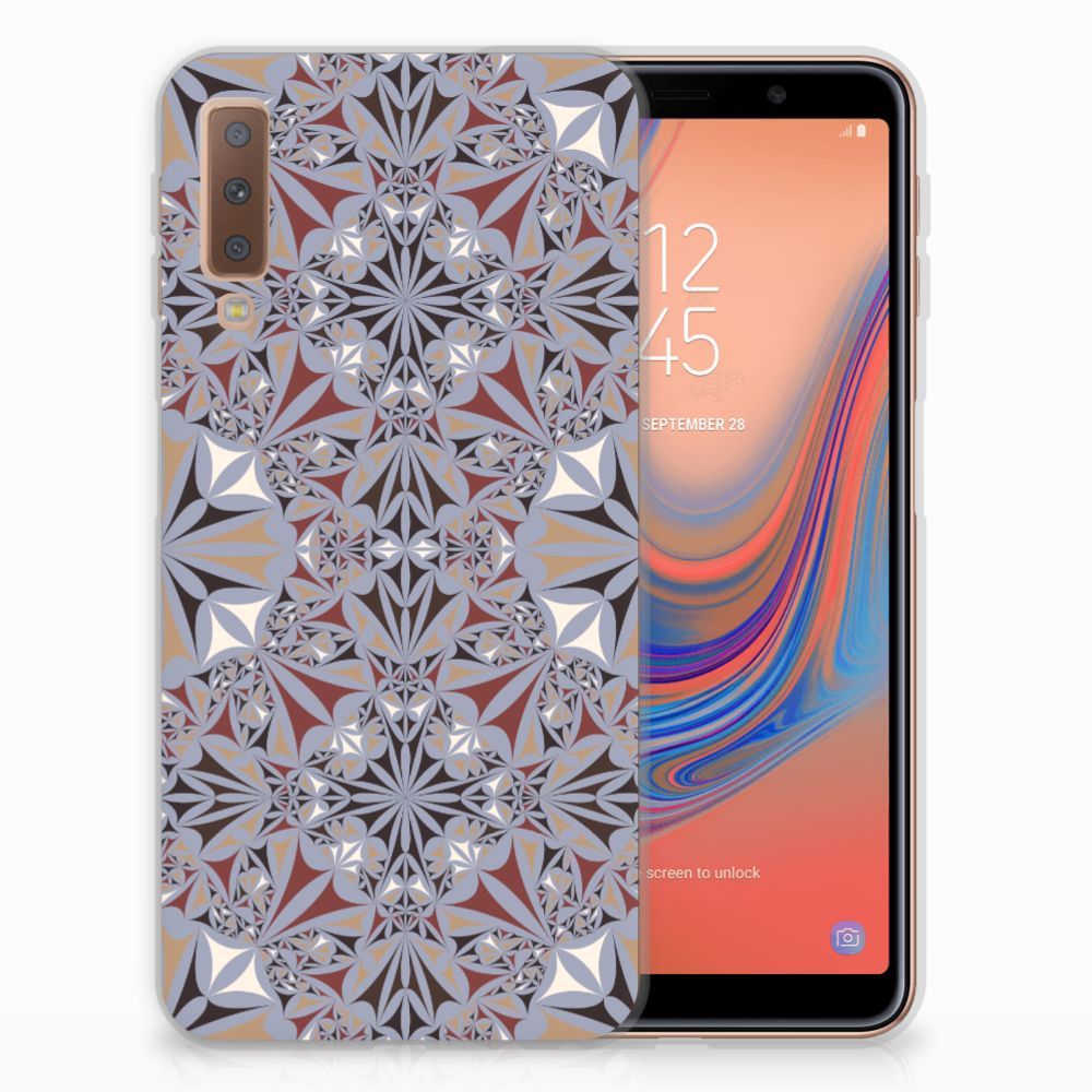 Samsung Galaxy A7 (2018) TPU Siliconen Hoesje Flower Tiles